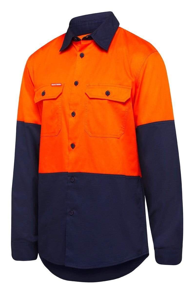 Hard Yakka Work Wear Orange/Navy (ONA) / S Hard Yakka SHIRT LS 2T VNT Y07950